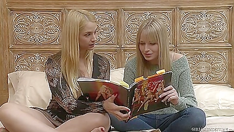 Blonde and brunette babe get dirty