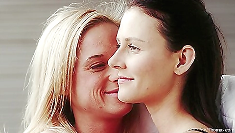 Sexy lesbian sex with a strapon