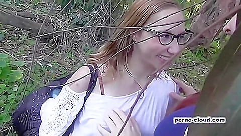 She's nylon-clad steved feet in the park