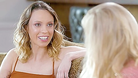 Sexy blonde girl's big boobs and bare extensive